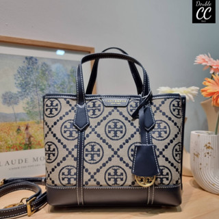 (แท้ 💯%‼ from Factory) 🔆 Model PERRY MONOGRAM JACQUARD SMALL TRIPLE COMPARTMENT TOTE