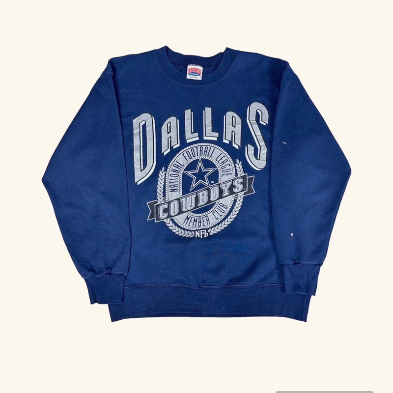 Blue Navy Vintage Cowboys Sweatshirt M