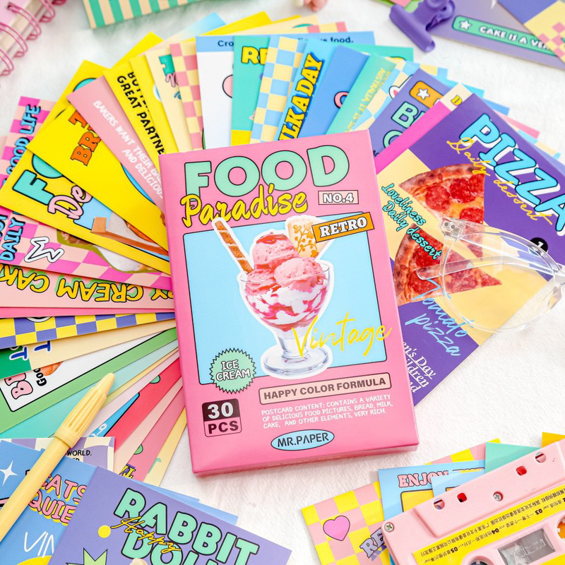 💥จัดส่งไว💥(381)เซ็ทโปสการ์ดสไตล์ป๊อปเรโทรน่ารักมาก