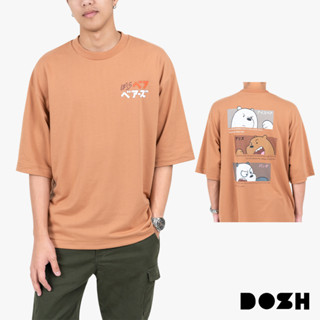 DOSH EXTRA OVERSIZED SHORT SLEEVE T-SHIRTS  WE BARE BEARS เสื้อยืดโอเวอร์ไซส์ใหญ่พิเศษ FBBMT5049-BR