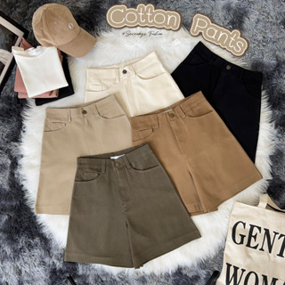 🔥Cotton Shorts🔥 #815 กางเกงขาสั้นผู้หญิง กางเกงเอวสูง ผ้าคอตตอนเนื้อนุ่ม ยืดใส่สบาย เอวไม่สม็อค มีหูเข็มขัด