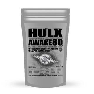 Hulx Awake อาหารปลาโปรตีน80% สำหรับปั้นลูกปลา/ปลาขนาดเล็ก 250g.