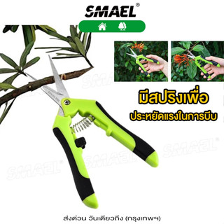 Smael หัวตรง กรรไกรสำหรับตัดแต่งกิ่งไม้, กรรไกรตัดแต่งกิ่งอุปกรณ์ตัดแต่งกิ่งในสวนตัดแต่งต้นไม้ในบ้าน (1ชิ้น) #1301 ^SA