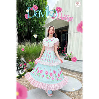 Davika Vintage Dress เดรสวินเทจสายหวานรุ่น "ดาวิกา" สวยหวาน ใส่สบาย ผ้าชีฟองเบาสบายมากกก ดีเทลปกน่ารัก ลายสวยสีน่ารัก