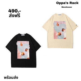 เสื้อยืดสกรีนลายสไตล์มินิมอล (สีครีม/สีดำ)