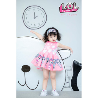 👧🏻Cha-Lom ชาลอม (เดรส LOL รุ่นซับฟู) 📏Size 24m,3Y