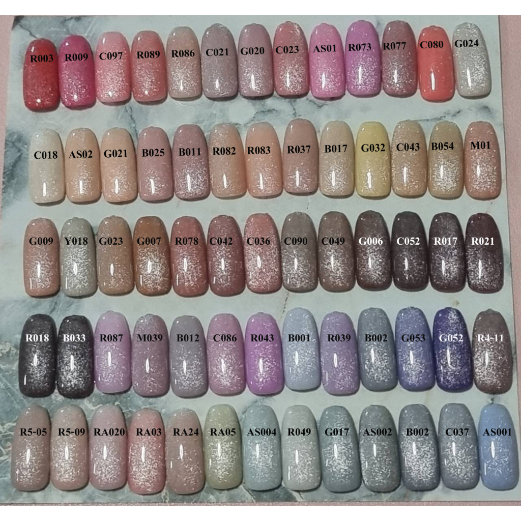 สีพื้นท็อปลูกแก้ว แจ้งรหัสสีในหมายเหตุหรือแชทแจ้งร้าน) เล็บปลอมสำเร็จรูป งานสีเจล 100%