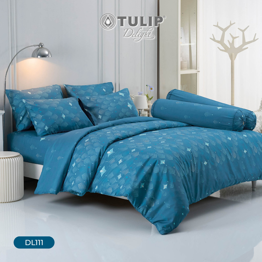 TULIP Delight พิมพ์ลาย DL115 ลายดอกโทนหวาน ชุดผ้าปูที่นอน ผ้าปูที่นอน ผ้าห่มนวม พิมพ์ลายสวยงาม สัมผัสนุ่ม