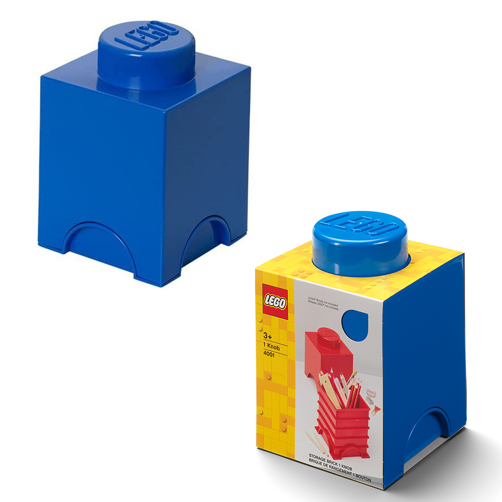 LEGO Storage Brick 1 Blue กล่องเลโก้ กล่องเก็บของ กล่องใส่เครื่องเขียน สีน้ำเงิน 12.5x12.5x18 cm ของ