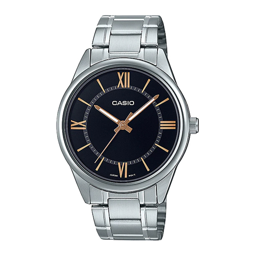 Casio Standard นาฬิกาข้อมือผู้ชาย สายสแตนเลส รุ่น MTP-V005D,MTP-V005D-1B5,MTP-V005D-1B5UDF