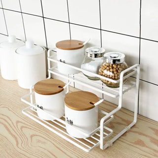 ชั้นวางเครื่องปรุงในห้องครัว วางเครื่องปรุงรสสำหรับใช้ในห้องครัว Kitchen seaconing storage rack