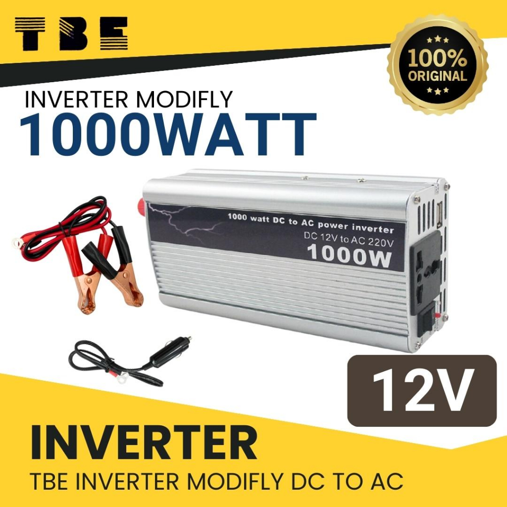 TBE Inverter 12V 1000W เครื่องแปลงไฟรถ12V เป็นไฟบ้าน 220V