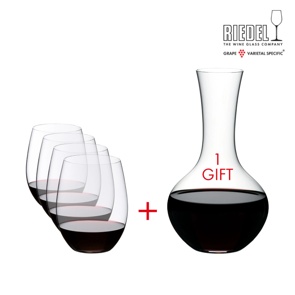 Riedel O + Gift ซื้อ 4 แถม 1 ฟรี แก้วไวน์กาแบร์เนโซวีญง แก้วไวน์เมอร์ล็อต ดีแคนเตอร์ เหยือกไวน์ เหยือกเครื่องดื่ม