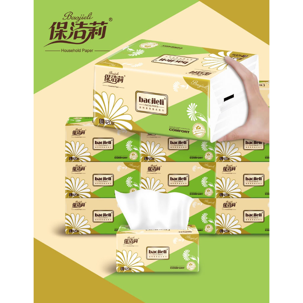 Big-G  กระดาษทิชชู่ 1หิ้ว 10 ห่อ 420 แผ่น 4 แผ่น  กระดาทิชชู่เช็ดหน้า กระดาษชำระ