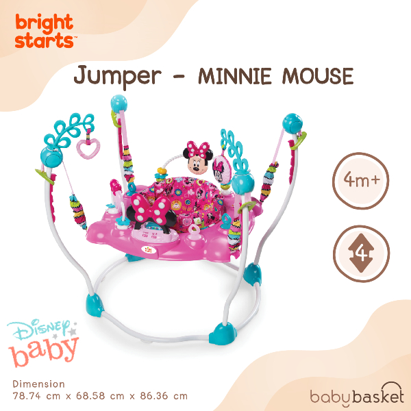 ของเล่นเด็ก จั๊มเปอร์ ลายมินนี่ Bright Starts Jumper Minnie Mouse Peekaboo เก้าอี้กิจกรรมกระโดดได้ หมุนได้ 360 องศา