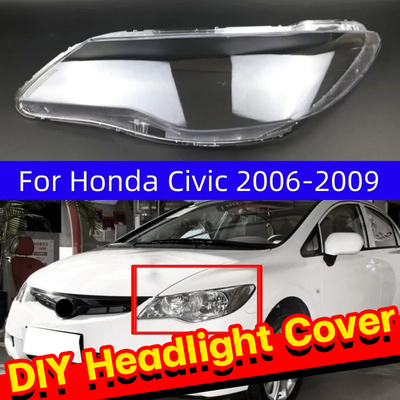 ฝาครอบไฟหน้ารถสำหรับ Honda Civic 2006 2007 2008เพล็กซิกลาสโป๊ะโคมไฟอะไหล่อุปกรณ์เสริมรถยนต์เลนส์