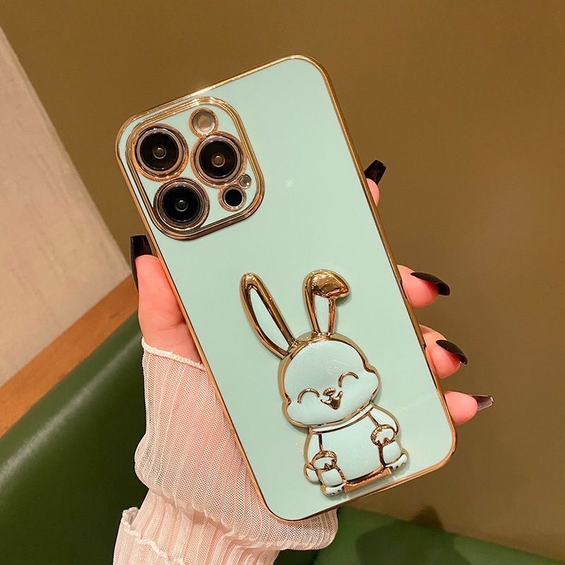 เคส กระต่าย ขาตั้ง ตั้งได้ สำหรับ iPhone 16 16Pro 16Plus 15 15Pro max 15Plus 6 7 8  11 12 14 กระต่าย มีขาตั้ง น่ารัก