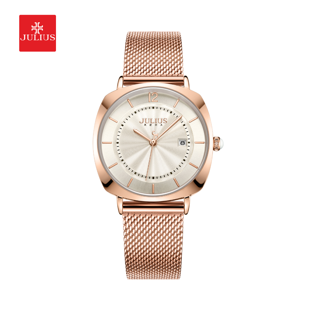 Julius นาฬิกาข้อมือผู้หญิง JA-1190L สายสแตนเลสสตีล หน้าปัดกลม แบรนด์เกาหลี แฟชั่นฮิตของแท้