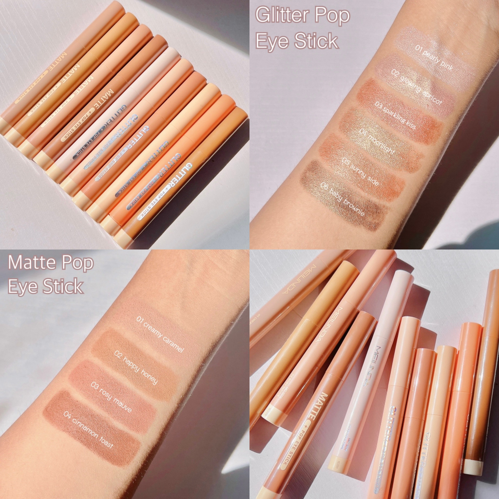 MEILINDA Glitter Pop Eye Stick MC3117-MC3118 กลิตเตอร์ ป๊อป อาย สติ๊ก อายแชโดว์แบบแท่ง มีแบบกลิตเตอร์และแมทท์