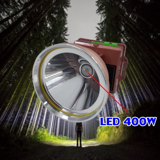 VJP-609 ไฟฉายคาดหัว LED 400W ไฟฉายแรงสูง ไฟฉายพกพา ไฟส่องกบ แสงขาว แสงวอร์ม Headlamp Rechargeable แบบชาร์จ