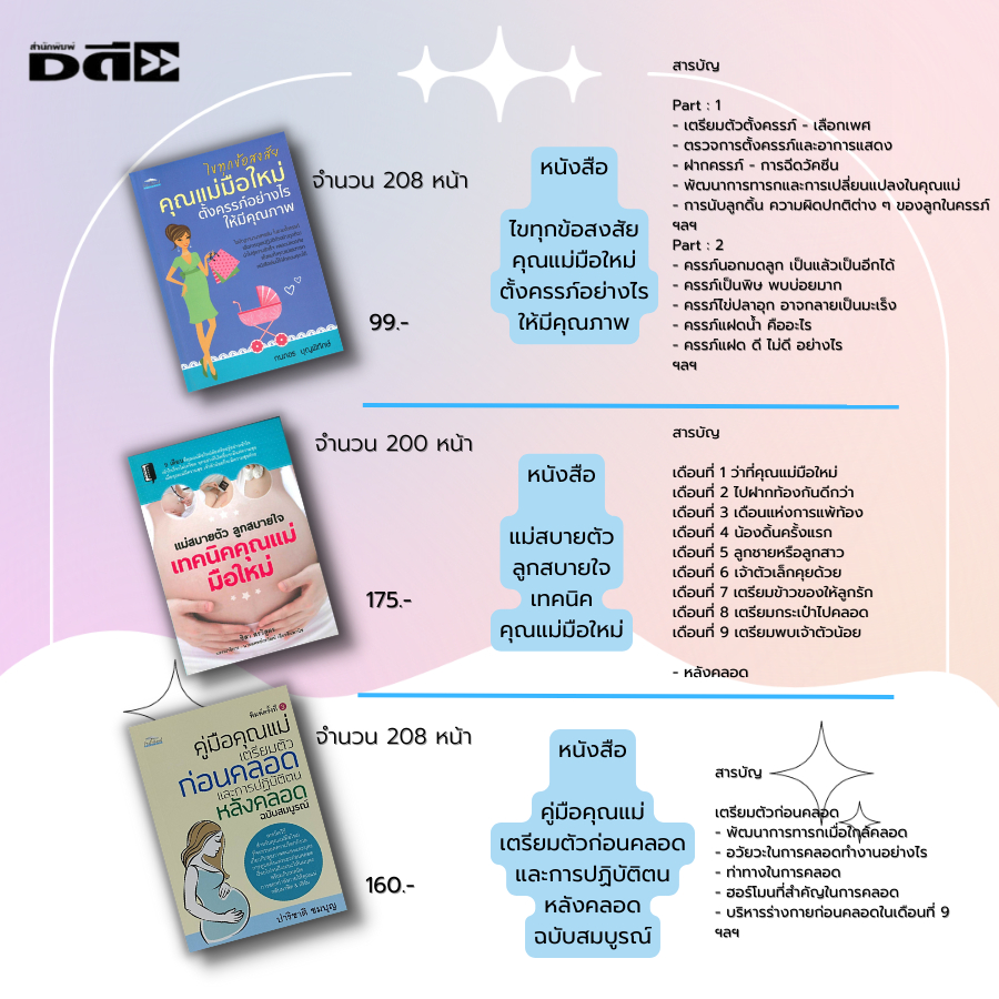 หนังสือ SET คู่มือ คุณแม่มือใหม่ ตั้งครรภ์ ดูแลครรภ์ เตรียมตัวก่อนคลอด เรื่องท้องต้องรู้ คำแนะนำคุณแม่ท้องแรก - รูปที่ 2