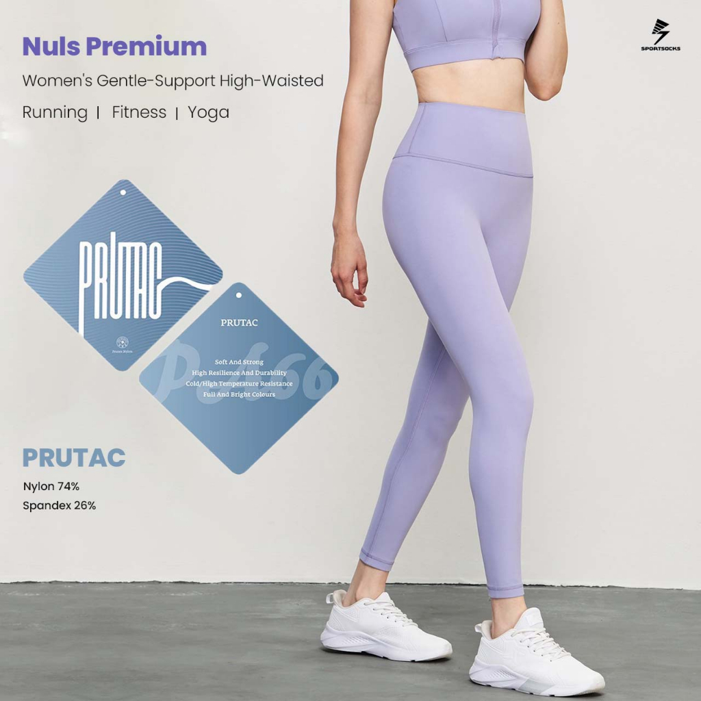 กางเกงโยคะ Medium-Impact Nuls Premium ยกระดับความกระชับ นุ่ม เรียบเนียน ไร้ตะเข็บหน้า ไม่เคอะเขิน พร้อมเฟล็กสะท้อนแสง