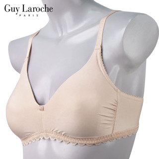 Guy Laroche GB7R37 เสื้อชั้นในของแท้ เกรดA ไร้โครง 4/5 คัพ เสริมฟองน้ำบาง แต่งลูกไม้ทีใต้อก เน้นการเก็บกระชับ