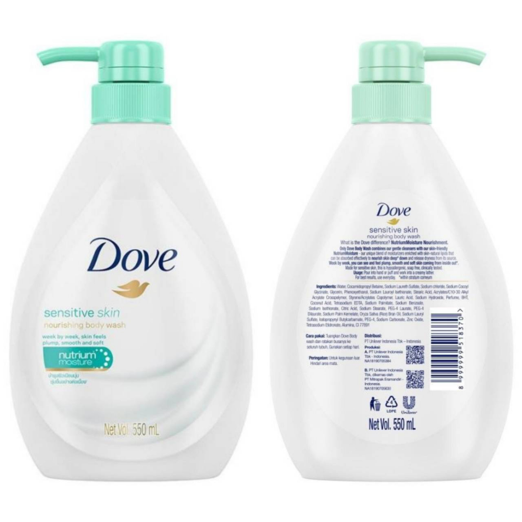 DOVE Sensitive Skin Body Wash 550 ml โดฟ เซนซิทีฟ สกิน นอร์ริชชิ่ง บอดี้วอช 550 มล.