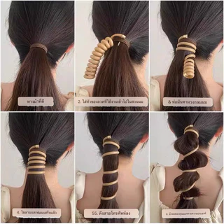 Jelly Phone Hair Rope ยางรัดผมเกลียว ขนาด 7 cm สามารถยืดได้ ยางรัดผมสไตล์ใหม่ ยางมัดผม y2k