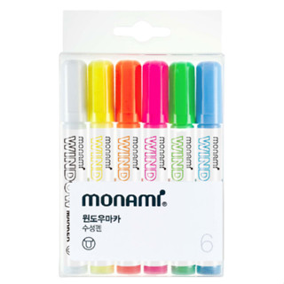 ปากกาเขียนกระจก 6 สี โมนามิ Monami Window Maker Set 6 สี เขียนกระจก ลบออกได้ เขียนกระดาน กระดานดำ