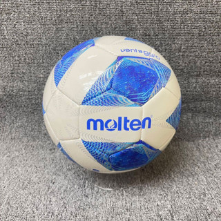 ลูกฟุตบอลหนังมอนเท่น Football Molten รุ่น F5A1000 เบอร์ 5 สีขาวน้ำเงิน  สีขาวแดง พร้อมเข็มสูบและตาข่าย by suntysport