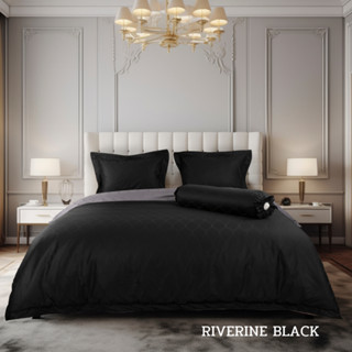 [NEW] Synda ผ้าปูที่นอน Cotton Jacquard 700 เส้นด้าย รุ่น RIVERINE BLACK