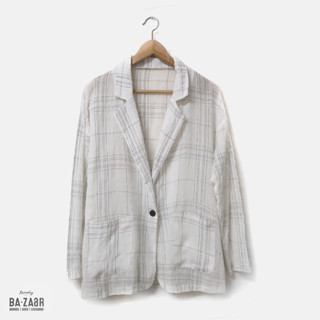 เบลเซอร์ สูท ผ้าป่าน Japanese Blazer มือสองจากญี่ปุ่น