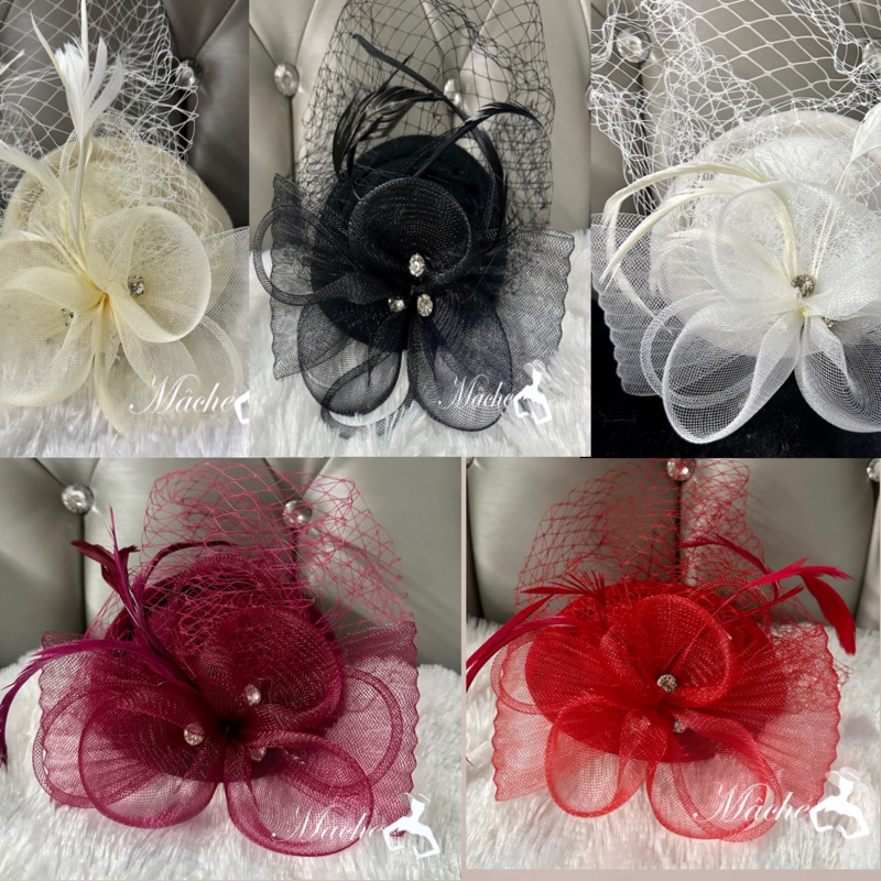 กิ๊บหมวกผู้ดีอังกฤษ สไตล์fascinator.​ คุณหนูผู้ดีอังกฤษสำหรับใส่ออกงาน set N011