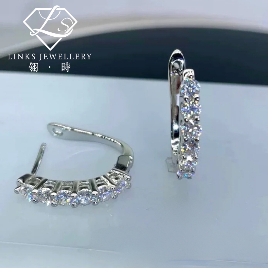 ［Real Moissanite］Can Pass Diamond Test 18K Gold Simple Row of Diamond Earrings ME001 Diamond Earrrin