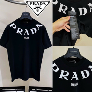 PRADA T-SHIRT UNISEX 🖤🤍 เสื้อยืด PRADA 🏷️Hiend 1:1 cotton 💯 ร้านค้าจัดส่งไว