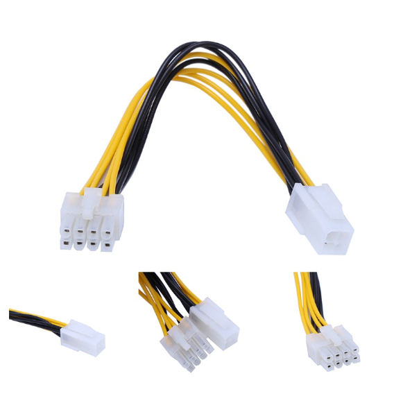 สายไฟสำหรับจ่ายไฟให้เมนบอร์ด 4 PIN TO/ 8 PIN 4-pin Female to 8-pin Male 12v ATX power connector สายไ