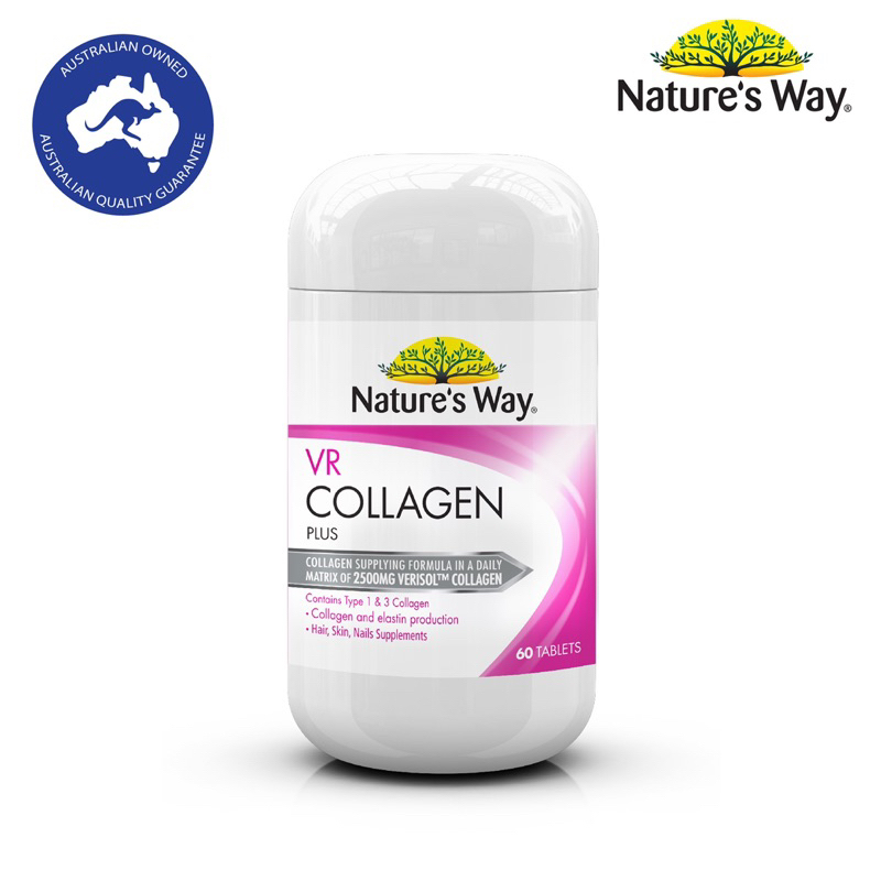 Nature's Way VR Collagen Plus - วีอาร์ คอลลาเจน พลัส ผลิตภัณฑ์เสริมคอลลาเจนชนิดเม็ด 60 เม็ด Exp 06/2