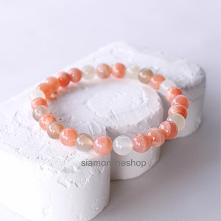 MOONSTONE หินมูนสโตน แบบหลากสี ขนาด 6 มม. หินแท้ สร้อยข้อมือหินนำโชค by siamonlineshop