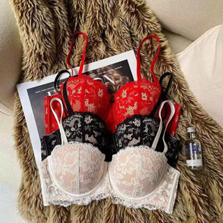 บราเกาะอกลูกไม้ มีโครง ดันทรง เซ็กซี่ แบบถอดสายได้ สวมใส่สบา…