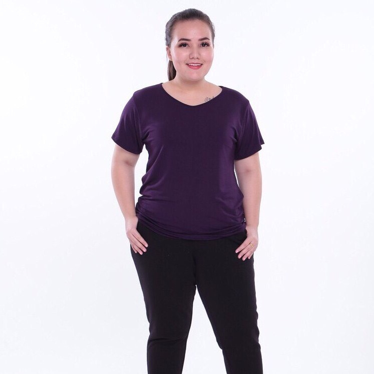 ( ผ้าร่อง / ยืดแขนสั้น ไซส์ XXL ) เสื้อยืดแขนสั้น แบรนด์ CHOTYSHOP สินค้าผลิตในไทย  QLX