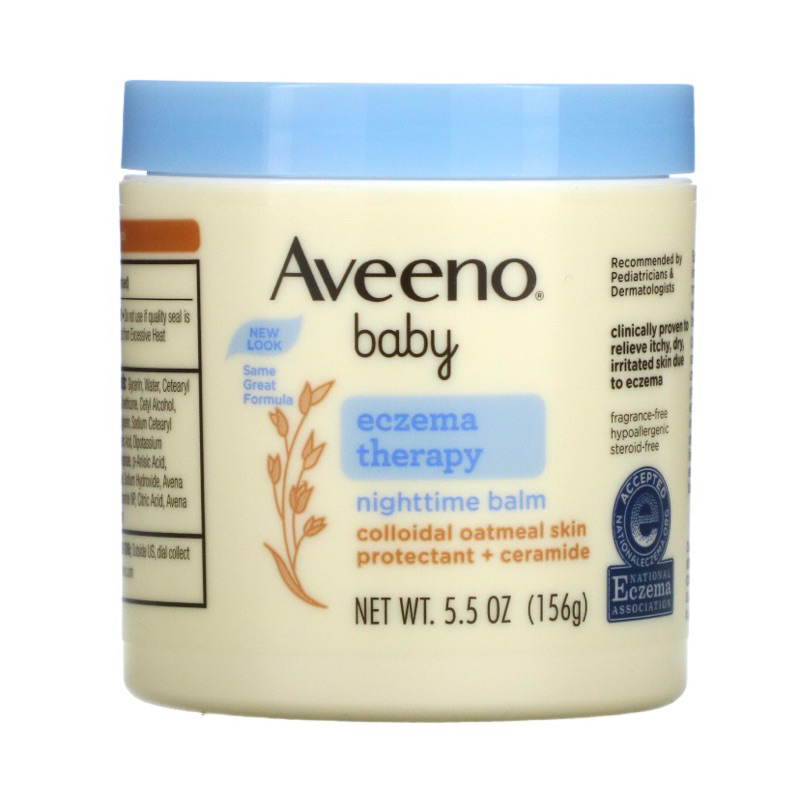 exp 09/2025 Aveeno Baby Eczema Therapy Nighttime Balm, Skin Protectant for Eczema Relief, 5.5oz