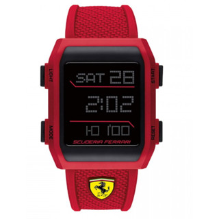 นาฬิกา FERRARI 830740 MENS DIGITAL BLACK DIAL RED SILICONE STRAP