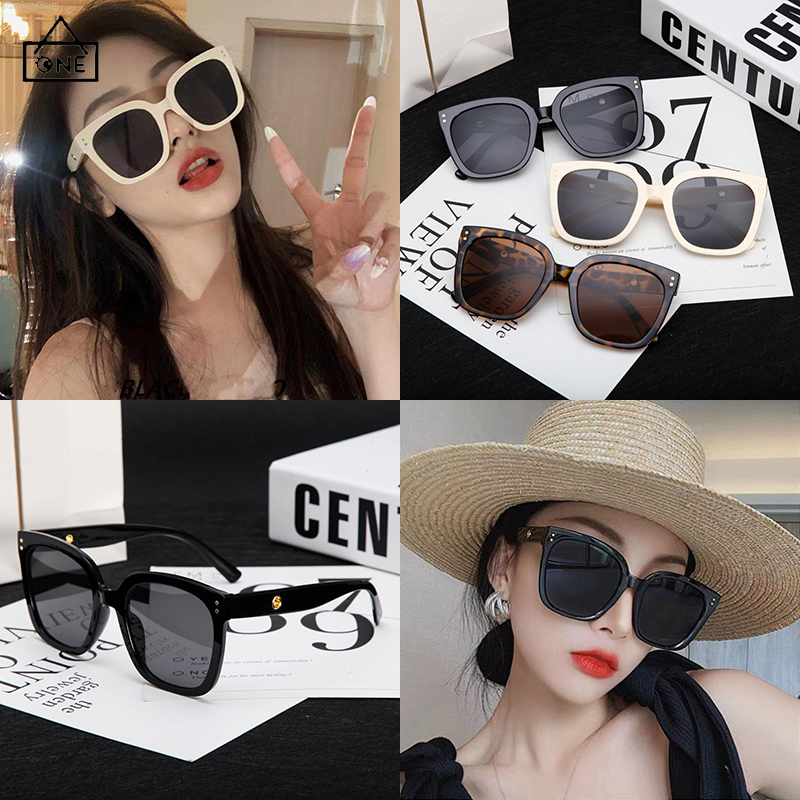 COD❤️แว่นตากันแดดกรอบสี่เหลี่ยมใหญ่แฟชั่นเกาหลีหรูหราย้อนยุคUV400ป้องกันรังสียูวีแว่นกรองแสงผู้ชายและผู้หญิง-a.one