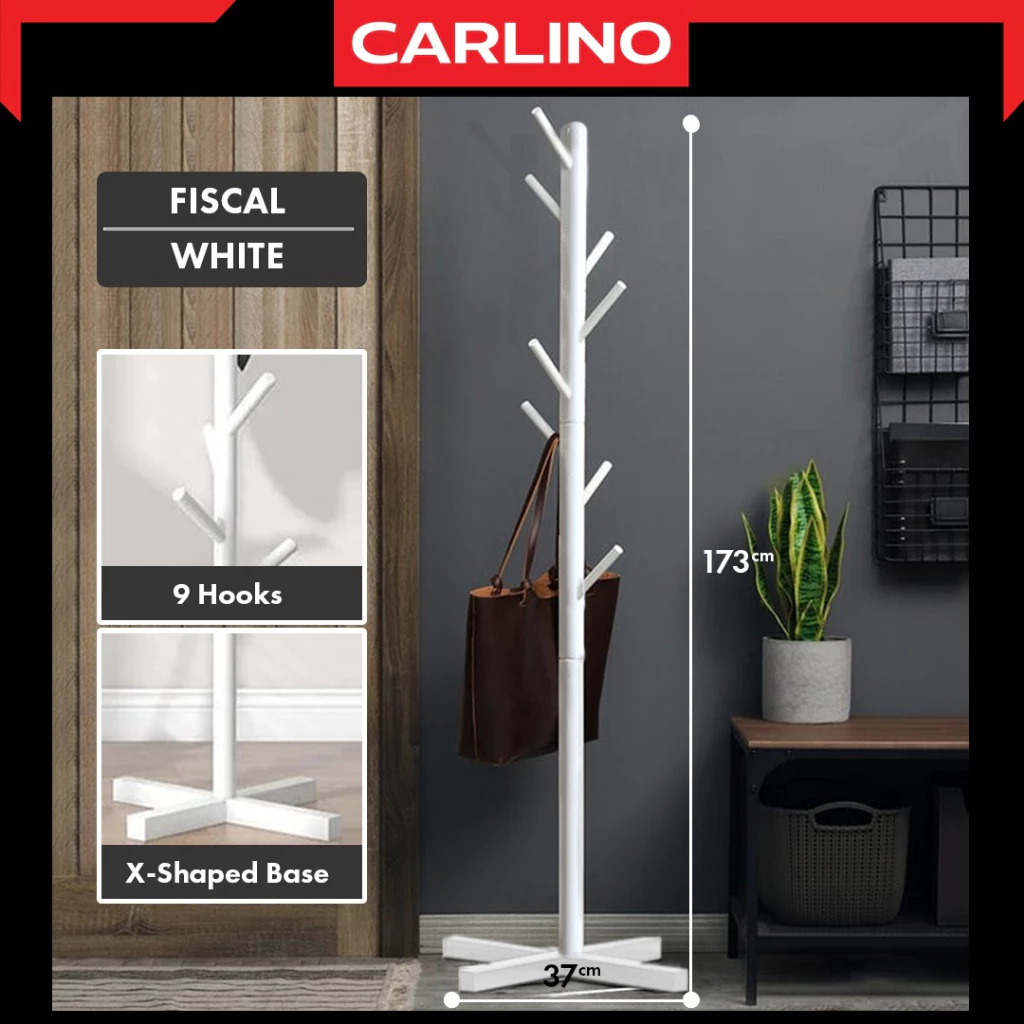Carlino: เสาแขวนผ้า  ที่แขวนกระเป๋า ราวแขวนผ้า ไม้แขวนผ้าทรงต้นไม้ คุณภาพสูง อเนกประสงค์  Hanging Rack thumbnail 6