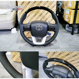 พวงมาลัย Fortuner Legender หนังดำ ด้ายแดง ปุ่ม TOP  Paddle Shift  Cruise Control แท้/ใหม่