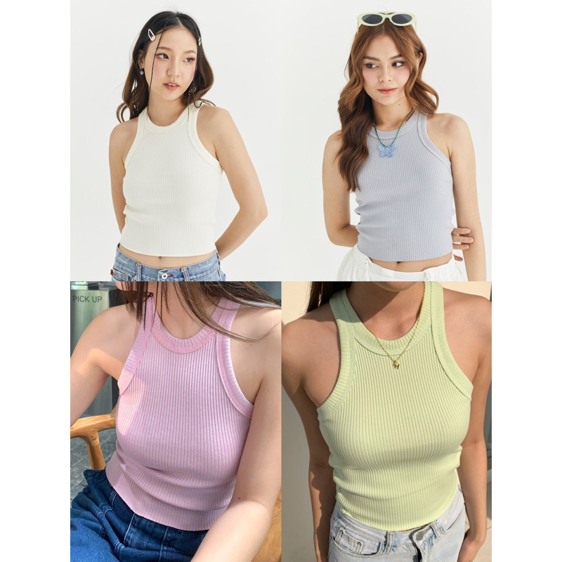 ลดล้างสต๊อก เหลือ 180.- Basic tank top ปล่อยชายยาวเหนือสะดือ
