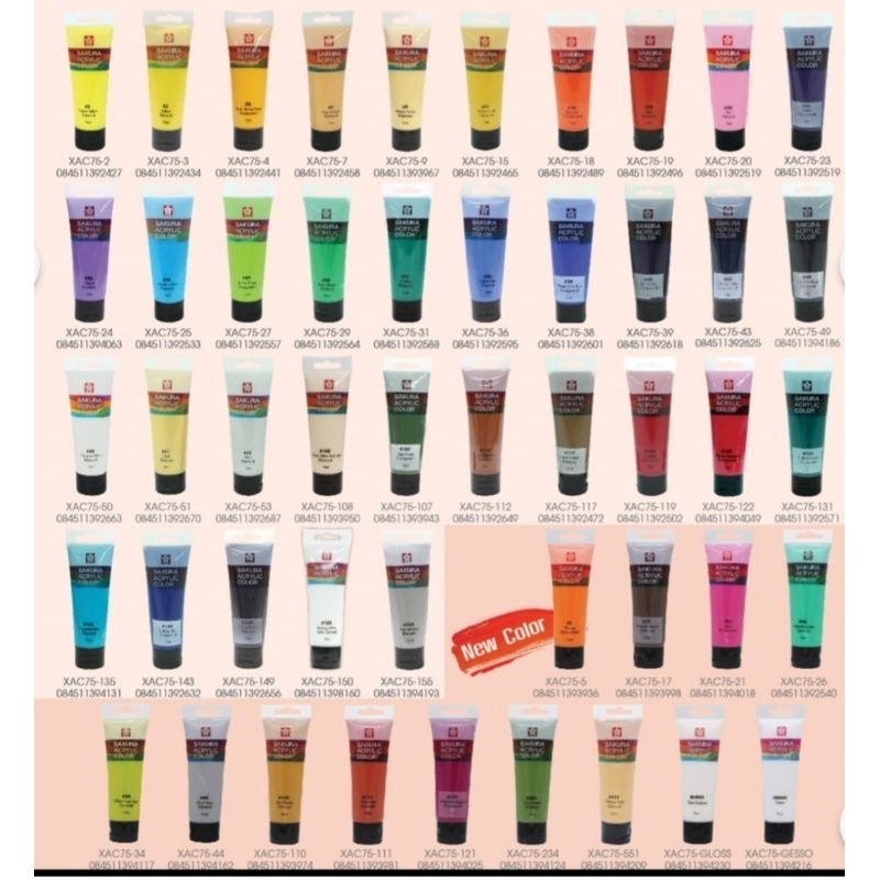 Sakura Acrylic color สีอะคริลิคซากุระ ขนาด 75 ml.