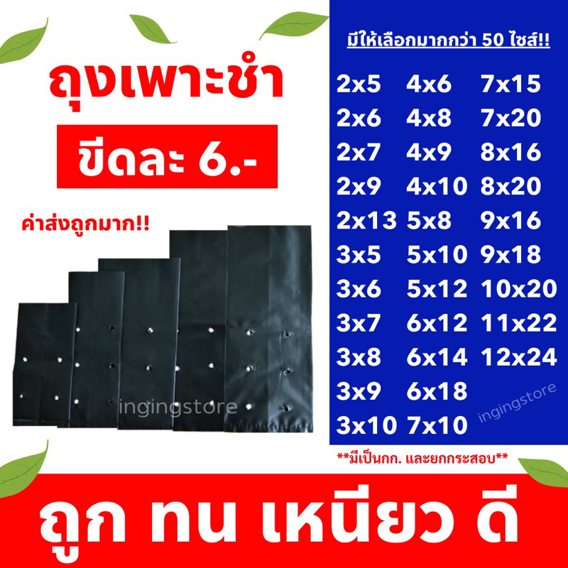 ราคาส่ง ถุงเพาะชำ ถุงเพาะต้นไม้ เจาะรู หนา เหนียว คุ้มค่า