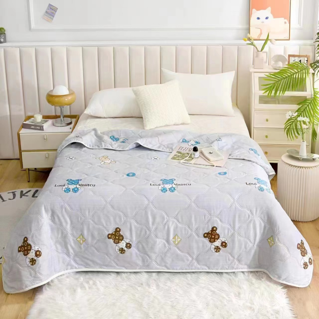 ELIYA ผ้าห่ม เนื้อผ้าฝ้ายแบบไส้ใยบาง ขนาด 6 ฟุต 180X200 CM ราคา ถูกที่สุด ดีลบีเคเค แกลเลอรีภาพที่ 5